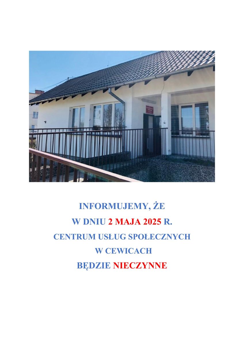 Zdjęcie: 2 maja 2025 r. DZIEŃ WOLNY