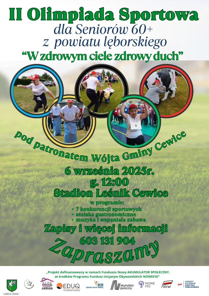 Zdjęcie: Olimpiada sportowa seniorów 60+ z powiatu Lęborskiego  „ W zdrowym ciele, zdrowy duch”- EDYCJA 2025