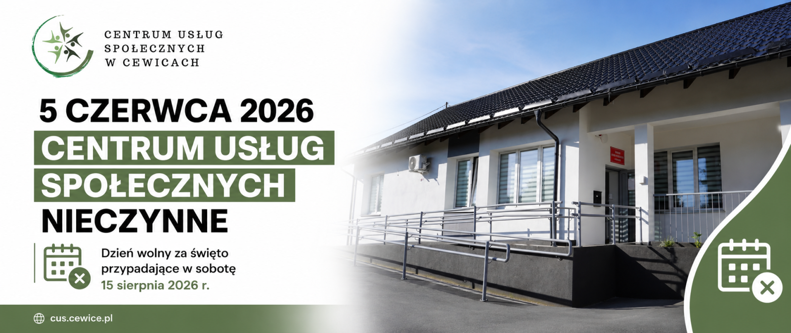 Zdjęcie: Centrum Usług Społecznych będzie nieczynne 5 czerwca 2026 roku