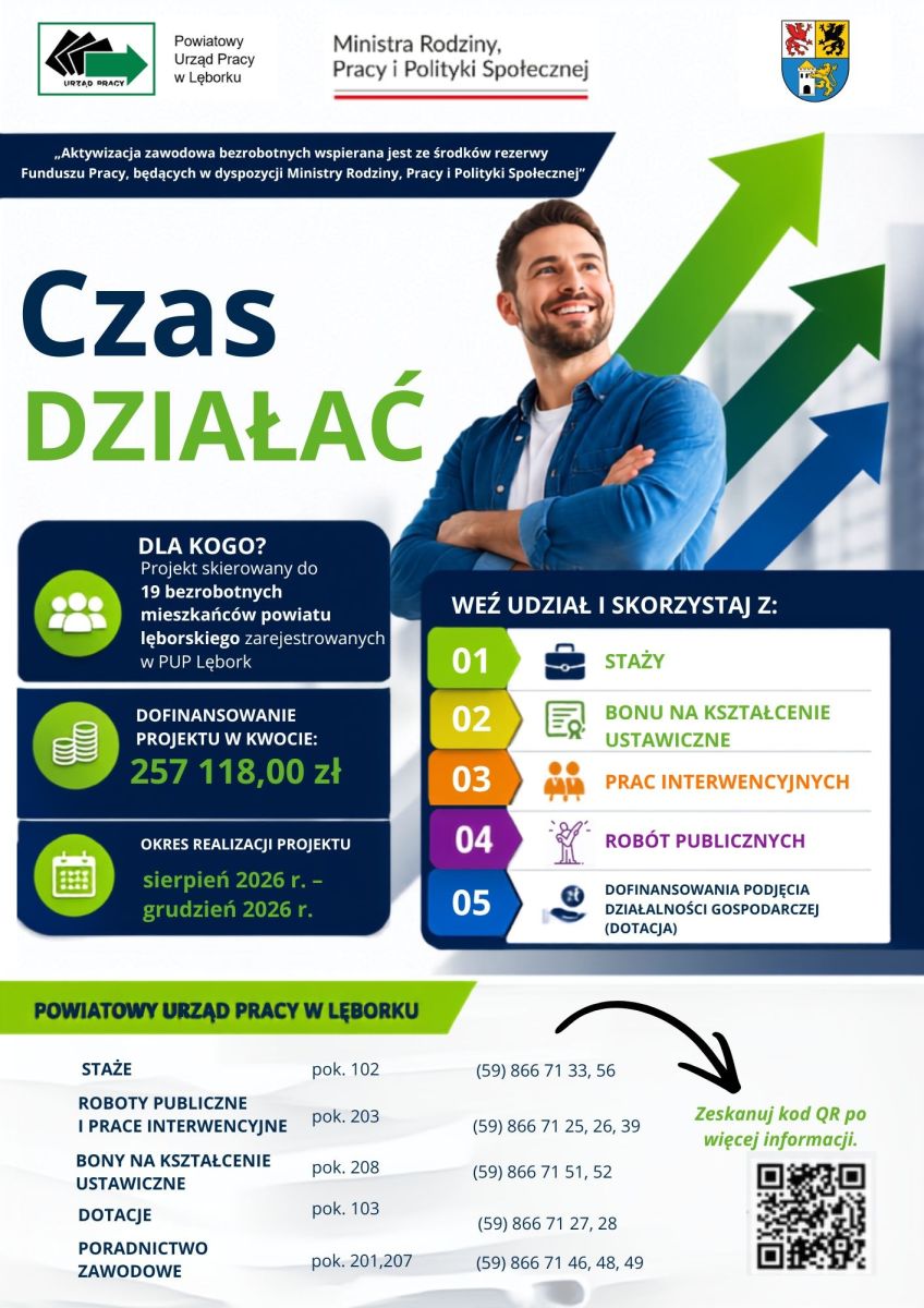 Zdjęcie: Powiatowy Urząd Pracy w Lęborku pozyskał dodatkowe środki Funduszu Pracy
