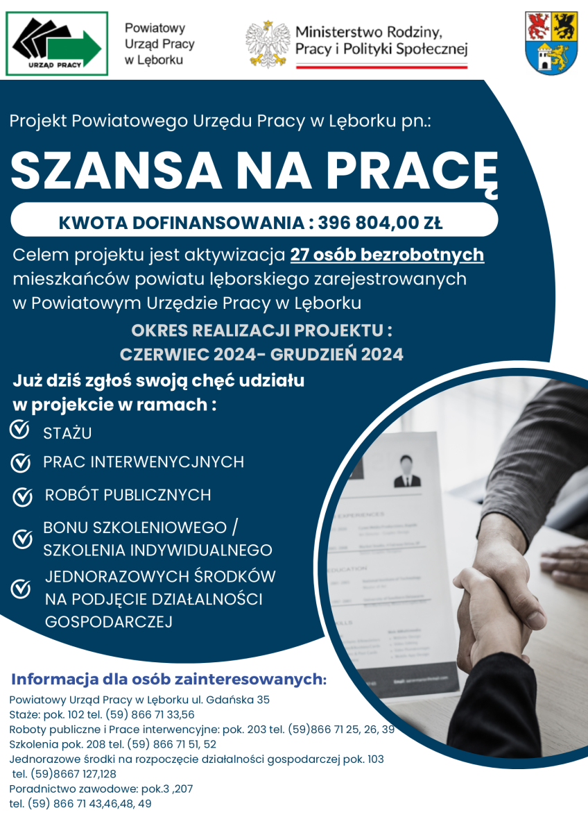 Zdjęcie: Projekt Powiatowego Urzędu Pracy w Lęborku pn.: 